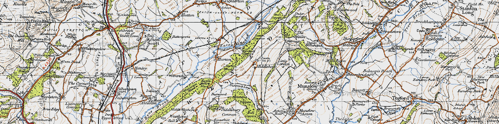 Old map of Middlehope in 1947