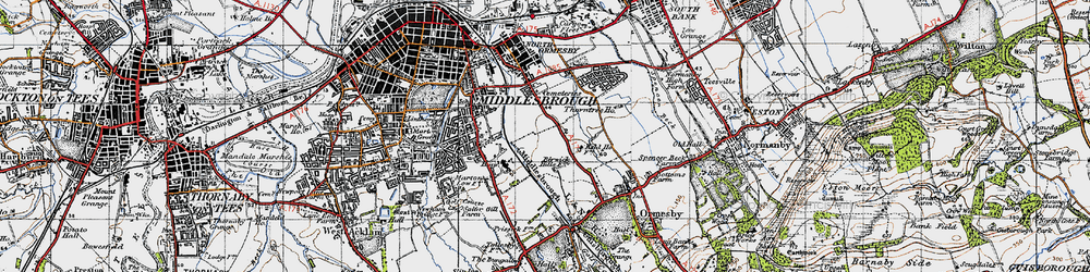 Old map of Middlesbrough in 1947