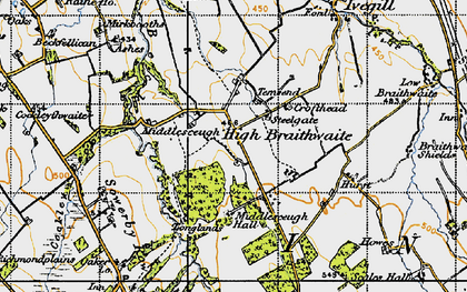 Old map of Braithwaite Hall in 1947