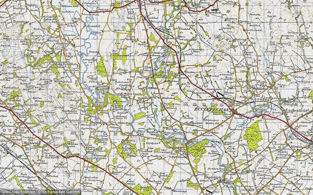 Old Map of Historic Map covering Yesket in 1947