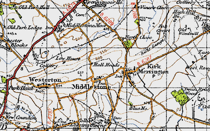 Old map of Middlestone in 1947