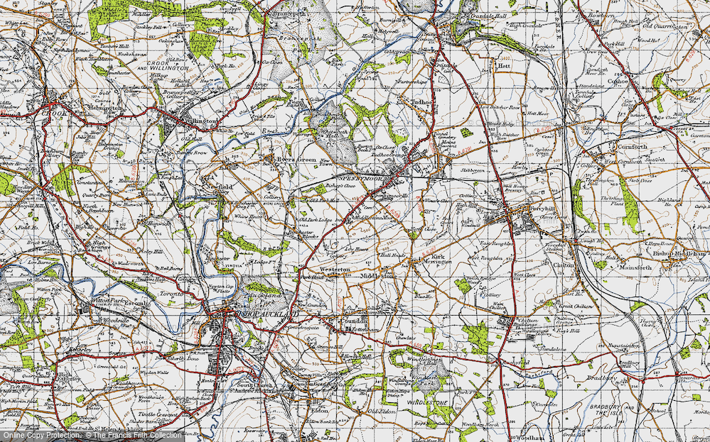 Old Map of Middlestone Moor, 1947 in 1947