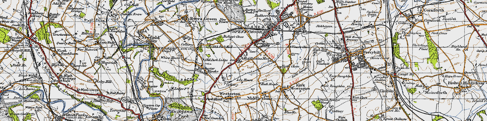 Old map of Middlestone Moor in 1947