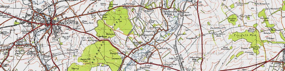 Old map of Middleton in 1945