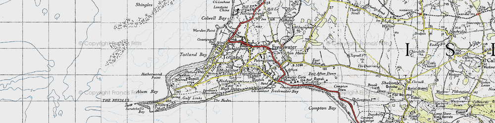 Old map of Middleton in 1945