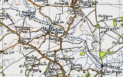 Old map of Westleton Common in 1946