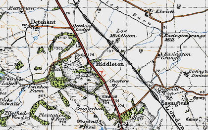 Old map of Middleton in 1947