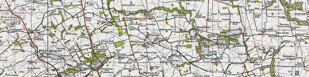 Old map of Middleton in 1947