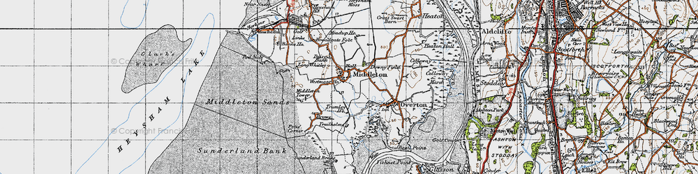 Old map of Brows in 1947