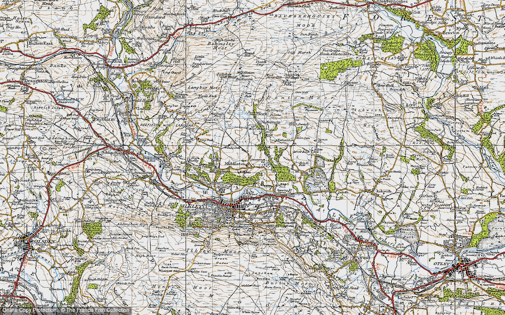 Old Map of Historic Map covering Bow Shaw in 1947