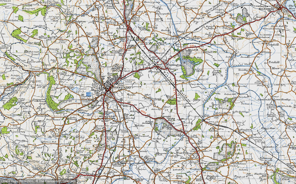 Old Map of Historic Map covering Bryn-y-plentyn in 1947