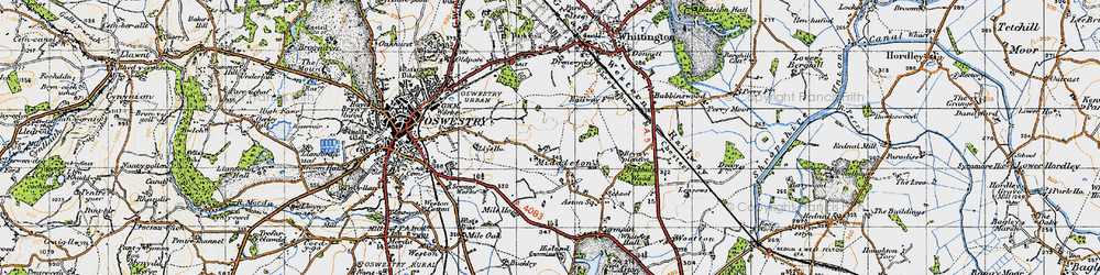 Old map of Bryn-y-plentyn in 1947
