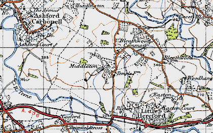 Old map of Bleathwood Common in 1947