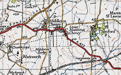 Old map of Middleton Cheney in 1946