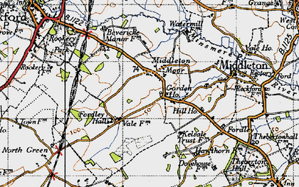 Old map of Middleton Moor in 1946
