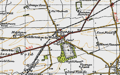 Old map of Bainton Burrows in 1947