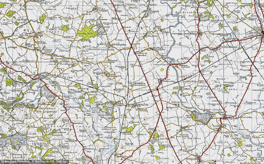 Old Map of Middleton Quernhow, 1947 in 1947