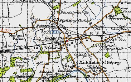 Old map of Middleton St George in 1947