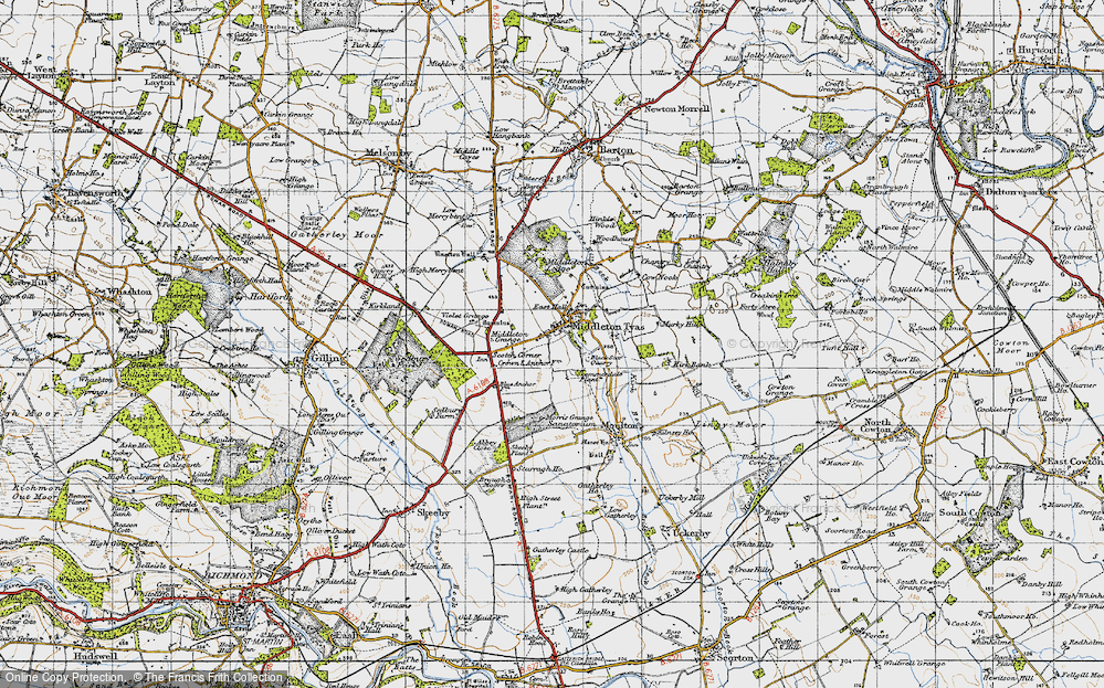 Old Map of Middleton Tyas, 1947 in 1947