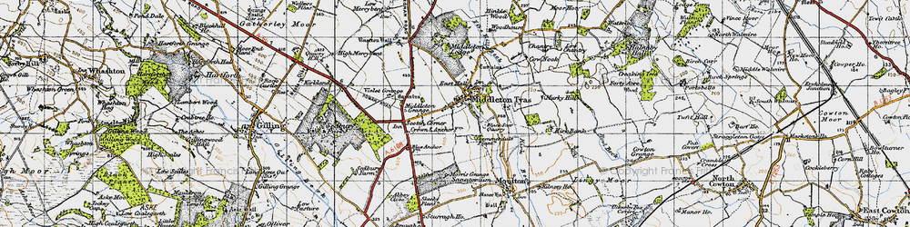Old map of Middleton Tyas in 1947