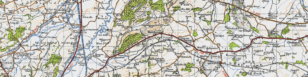 Old map of Bulthy Hill in 1947