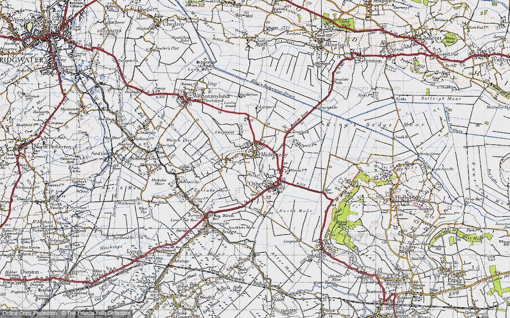 Old Map of Middlezoy, 1945 in 1945