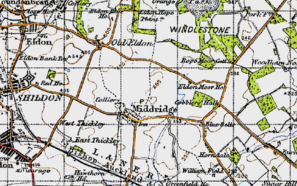 Old map of Middridge in 1947