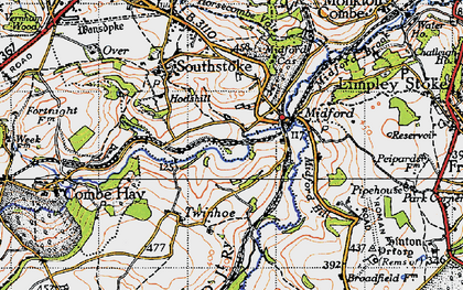 Old map of Midford in 1946