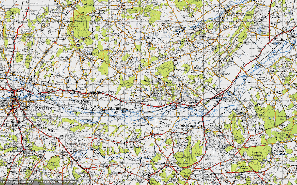 Old Map of Midgham, 1945 in 1945