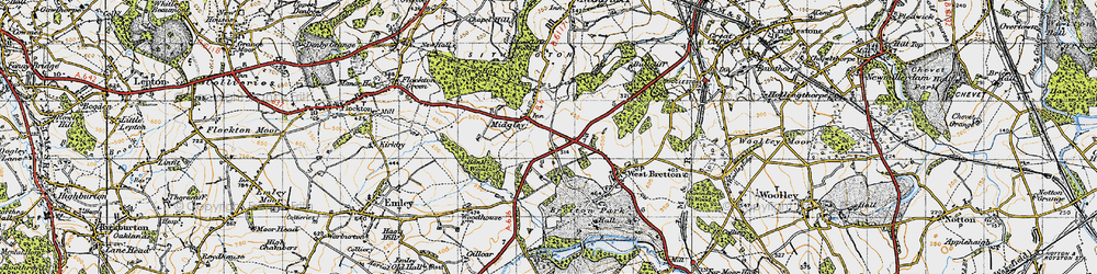 Old map of Midgley in 1947