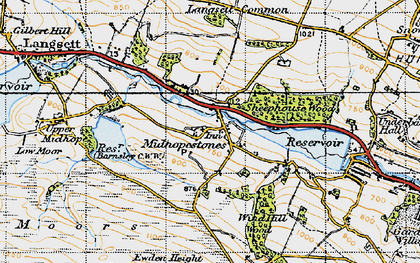 Old map of Midhopestones in 1947