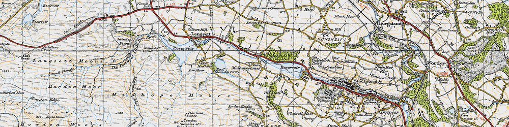 Old map of Midhopestones in 1947