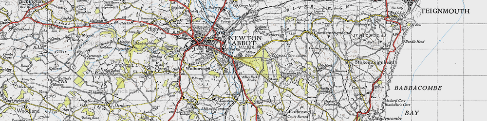 Old map of Milber in 1946