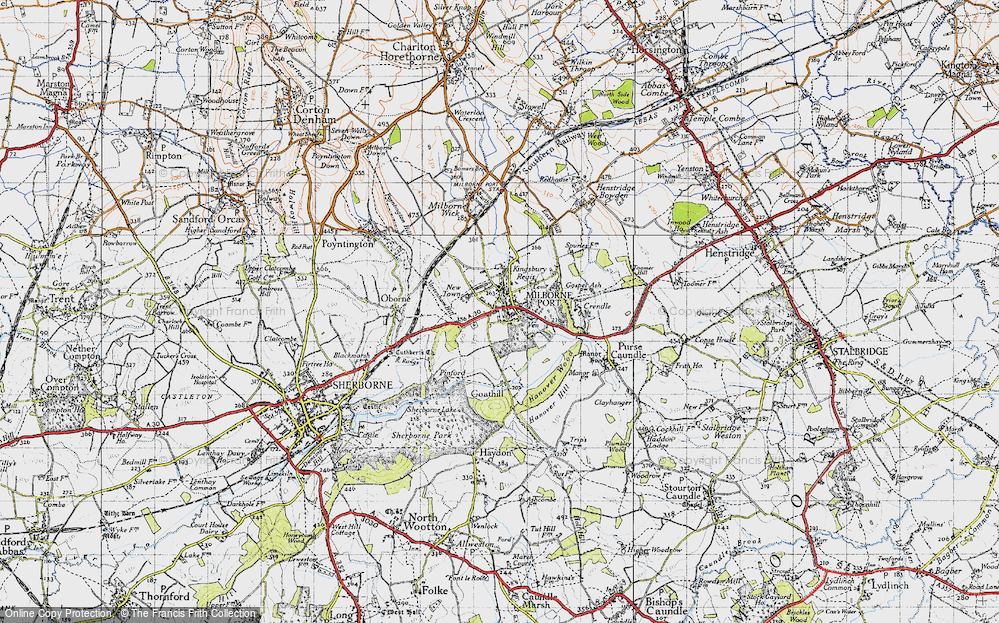 Old Map of Milborne Port, 1945 in 1945