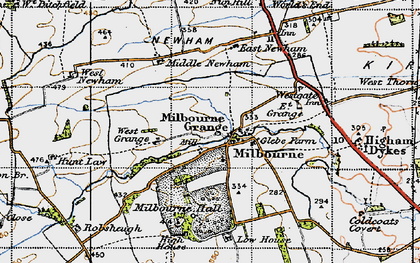 Old map of Milbourne in 1947