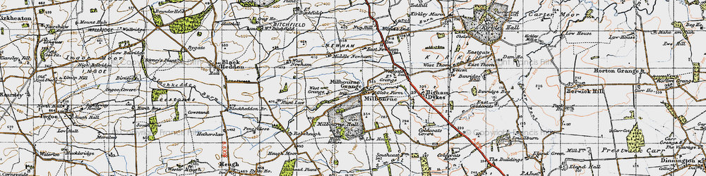 Old map of Milbourne Grange in 1947