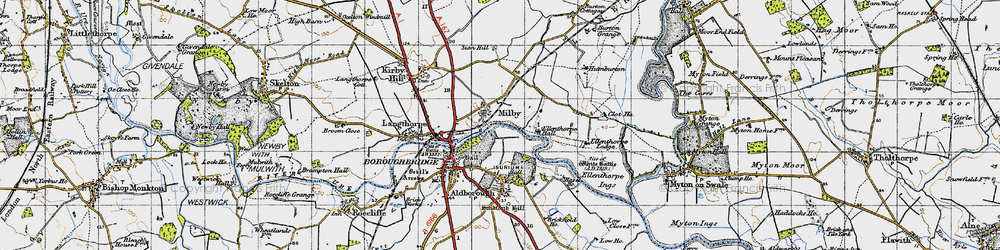 Old map of Milby in 1947