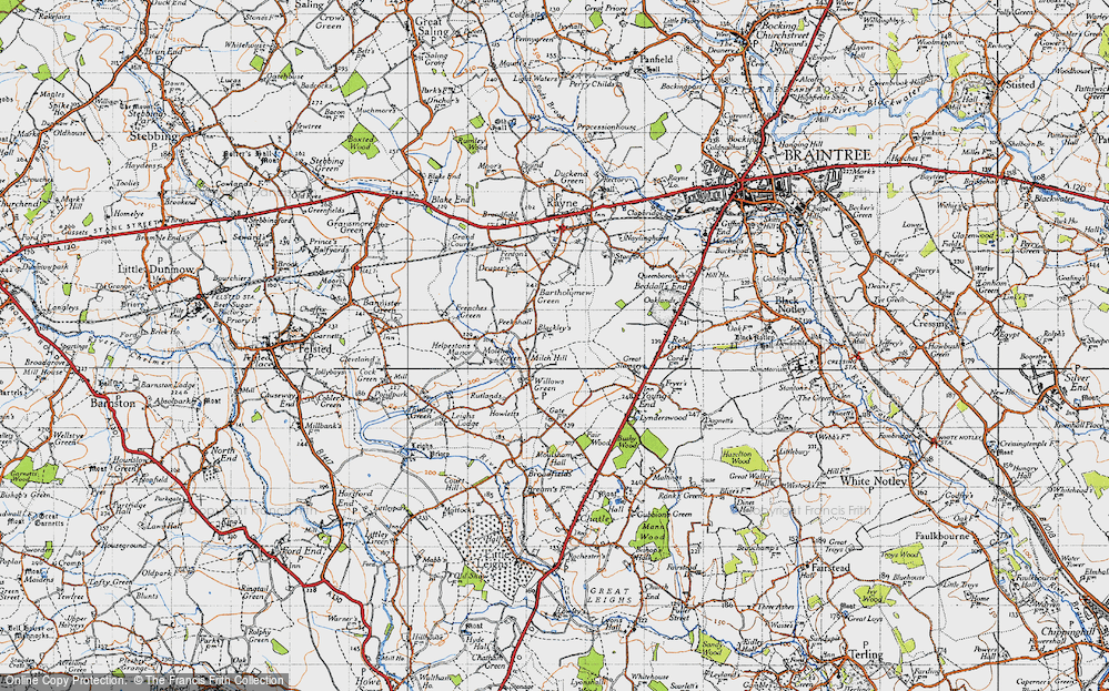Old Map of Milch Hill, 1945 in 1945