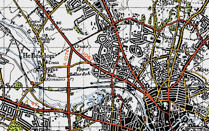 Old map of Mile Cross in 1945