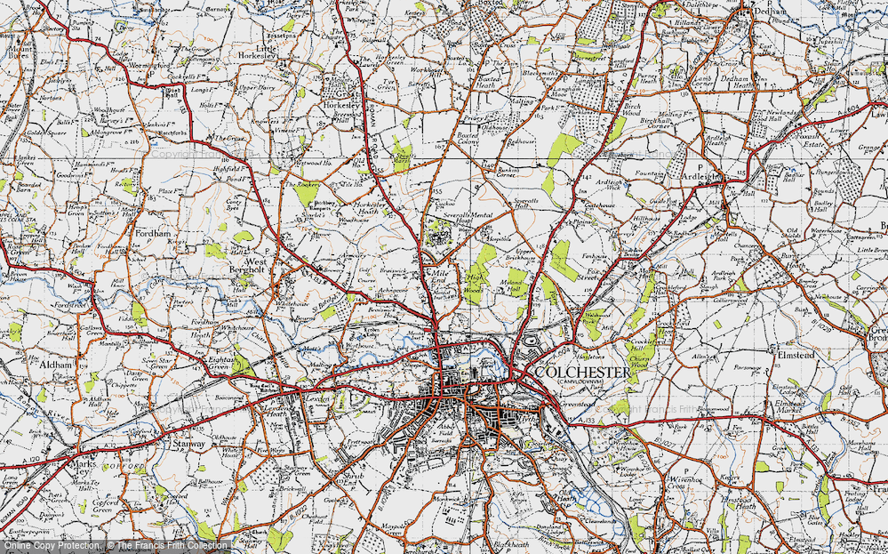 Old Map of Mile End, 1945 in 1945