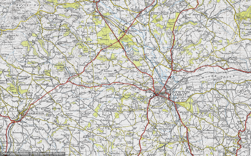 Old Map of Historic Map covering Broadridge Wood in 1946