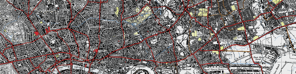 Old map of Mile End in 1946