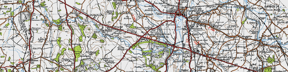Old map of Mile Oak in 1946
