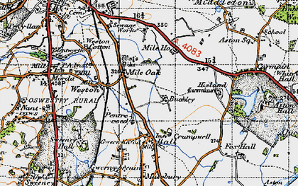 Old map of Buckley in 1947