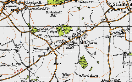 Old map of Burwood Hall in 1946