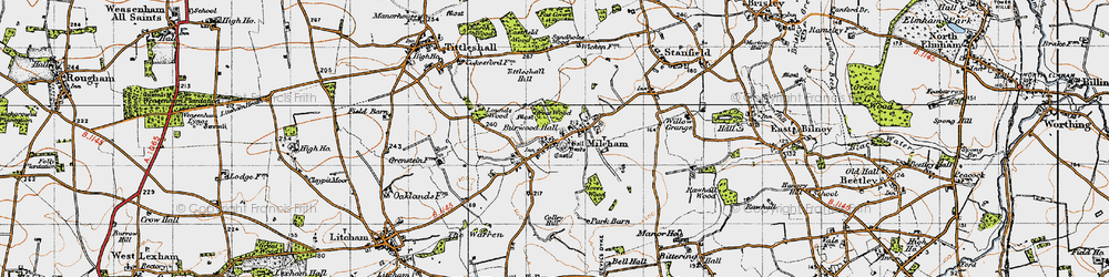 Old map of Burwood Hall in 1946