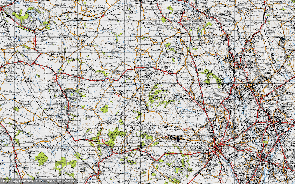 Old Map of Miles Green, 1946 in 1946