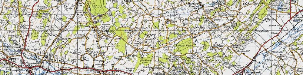 Old map of Miles's Green in 1945