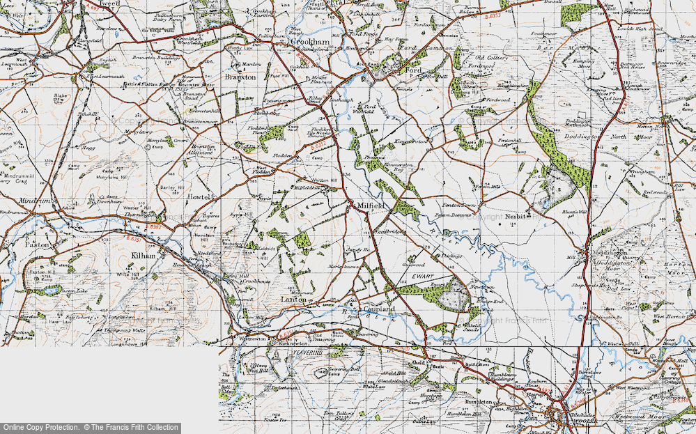 Old Map of Milfield, 1947 in 1947
