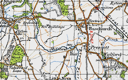 Old map of Broadlands, The in 1947